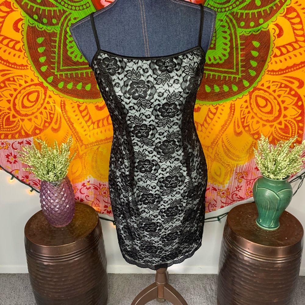 Sexy black lace dress